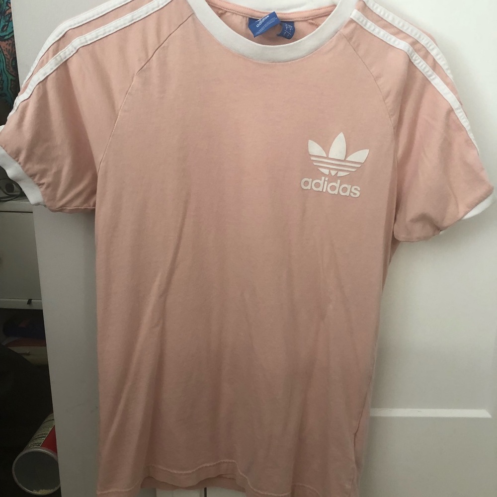 Adidas 3 Stripes Tee - baby pink
